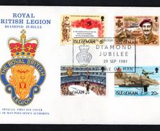 1981 Isle of Man 60th (Diamond Jubilee) Anniversary of The Royal British Legion Commemorative Stamp First Day Cover (FDC)