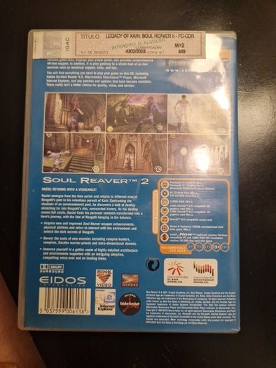 Pc Cd Rom Soul Reaver 2 The legacy of Kain series Games Original