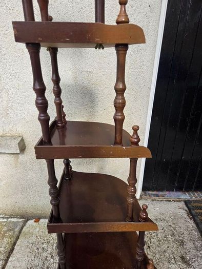 Vintage 5 Tier Wooden Corner Shelf