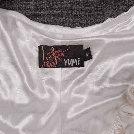 Yumi White Cream Tiered Lace Crochet Ruffle Sundress Mini Dress Size S