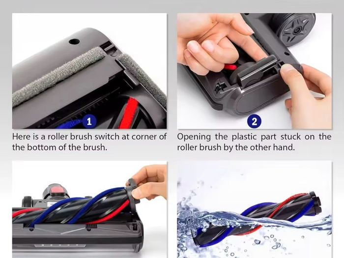 Drive Cleaner Brush Head For Dyson V7 V8 V10 V11 V15 Vacuum  with Turbo Bristle Roller and LED Lights for Hardwood and Carpet