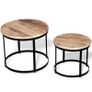 Two Piece Coffee Table Set Rough Mango Wood Round 40 cm/50 cm Image 2