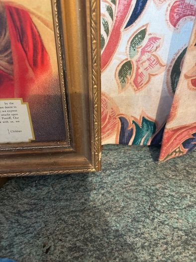 Vintage Sacred Heart Blessing Framed
