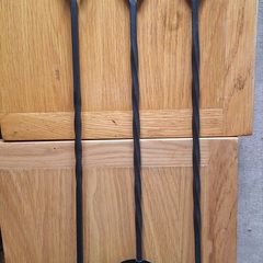 Three long handled fire tools