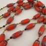 Antique Venetian Style Orange Trade Beads Necklace Image 7