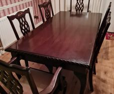 Genuine mahogany 6 seater dining table and chairs