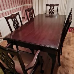 Genuine mahogany 6 seater dining table and chairs
