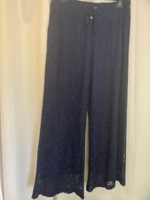 Apricot Navy Lace Wide Leg Trousers