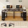 Corner Desk with Drawers 100x70 cm, Grey Image 3