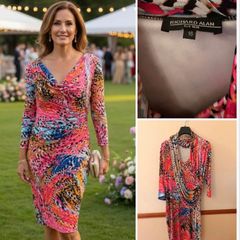 Richard Alan designer dress colourful chic classic