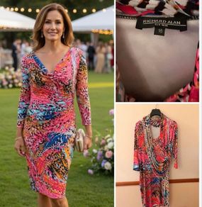 Richard Alan designer dress colourful chic classic