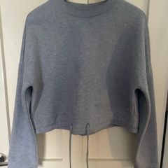 Sweaty Betty Grey Cropped Drawstring Sweatshirt