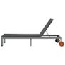 Sun Lounger with Wheels Poly Rattan Black Image 5