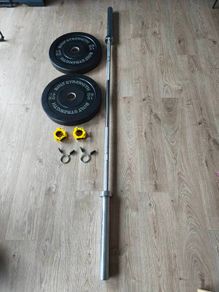 olympic bar and bumper plates