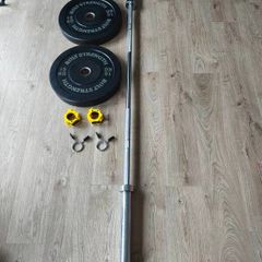 olympic bar and bumper plates