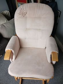 Reclining rocking nursery armchair