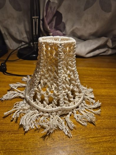 Vintage White Crochet Lampshade