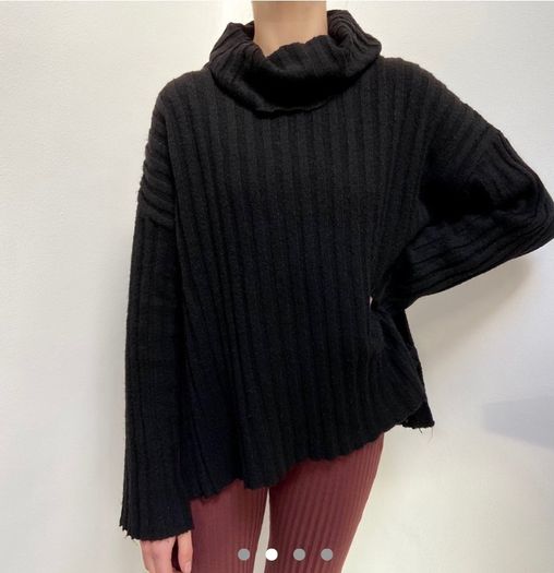 Black roll neck knit jumper