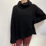 Black roll neck knit jumper Image 3