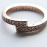 Authentic PANDORA 14k Rose gold plated Sparkling Overlapping Ring size I Image 8