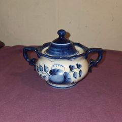 Vintage USSR hand painted Sugar Bowl