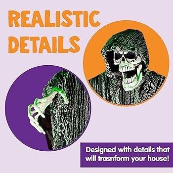 Halloween Hanging Grim Reapers 3 Pack One 47inch and Two 35inch Halloween Grim Reapers, Halloween Skeleton Flying Ghost for Haunted House Prop decor, Halloween Outdoor Indoor Decor