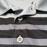 Puma Mens Golf Polo Neck Striped Tee Shirt Medium Slim Fit Grey/Black Image 4