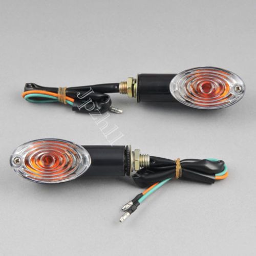 2x Motorcycle Motorbike Mini Cat Eye Indicators Light Bulb 12v 23w Turn Signals Lamp Amber BLACK