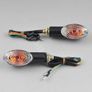 2x Motorcycle Motorbike Mini Cat Eye Indicators Light Bulb 12v 23w Turn Signals Lamp Amber BLACK Image 2