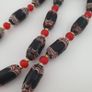 Antique Venetian Style Feather Desgin & Venetian WhiteHeart Glass Beads Necklace Image 3