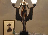 main image for ad Table Lamp Villa Gatsby Art Deco Table Lamp Female Nude Bauhaus Lamp