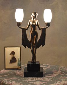 Table Lamp Villa Gatsby Art Deco Table Lamp Female Nude Bauhaus Lamp
