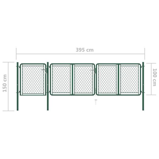 Garden Gate Steel 100x395 cm Green