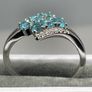 Sterling silver ring with Blue Apatite and Natural Zircon. Image 2