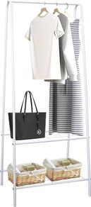 NEW SALE | Clothes Rail Stand Garment Coat Rack with Metal Shelf, Frame for Bedroom, Saving Space Clothes Rail,1.5m
