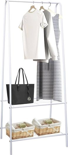 NEW SALE | Clothes Rail Stand Garment Coat Rack with Metal Shelf, Frame for Bedroom, Saving Space Clothes Rail,1.5m