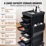 Ultimate Salon Trolley Cart, Lockable Beauty Salon Cart for Stylist with 6 Removable Drawers & Tool Holder, Plastic Hairdressing Rolling Cart with Lockable Image 3