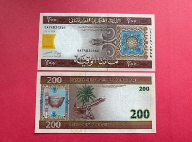 Mauritania. 200. Ouguiya. 2004  Pick 11a. ( Uncirculated )