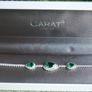 Vintage Sterling Silver 925 Emerald Green Bracelet   Emerald Wedding Bracelets Art Deco Jewelry L-7,5   9,80g Image 3