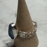 Handmade sterling silver double twist band with blue sea glass. Size Q Image 4