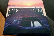 Small Sunset Pier Canvas Wall Art