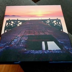Small Sunset Pier Canvas Wall Art