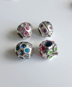 Retired Chamilia Swarovski crystal 925 sterling silver charms lot
