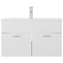 Sink Cabinet with Built-in Basin White and Sonoma Oak Chipboard Image 5