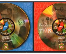 1999 Isle of Man Legends of Music Immortality and Stayin Alive (by Bee Gees) Commemorative Stamps Miniature Sheets Mint Never Hinged (MNH)