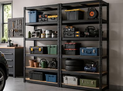 Heavy Duty Garage Storage Shelves Set of 2