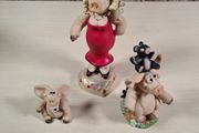Piggins by David Corbidge figurines statues Piggin lovely - dressed to kill - drunk as a skunk vintage 1999 2002
