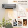 2000W Ceramic Electric Heater with Fan, Adjustable Thermostat, Wall Mounted - Grey Image 4