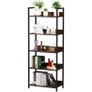 5-Tier Tall Industrial Bookshelf, Rustic Display Vintage Storage Bookcase with Open Shelves, Freestanding Image 5