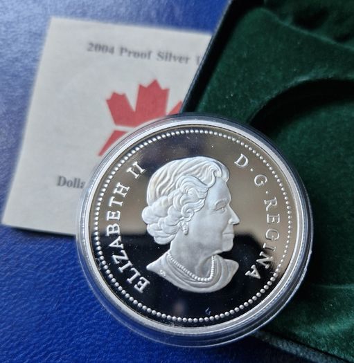 2004 Canada  .999 Silver Proof 400th Anniversary French Settlement 1 Dollar coin (25 gram)